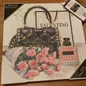 Authentic Design District Valentino Black and Pink Floral Wall Art